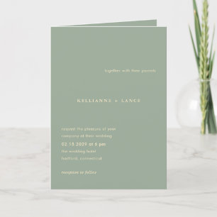 Sage Green Simple Photo Modern Wedding Invitation