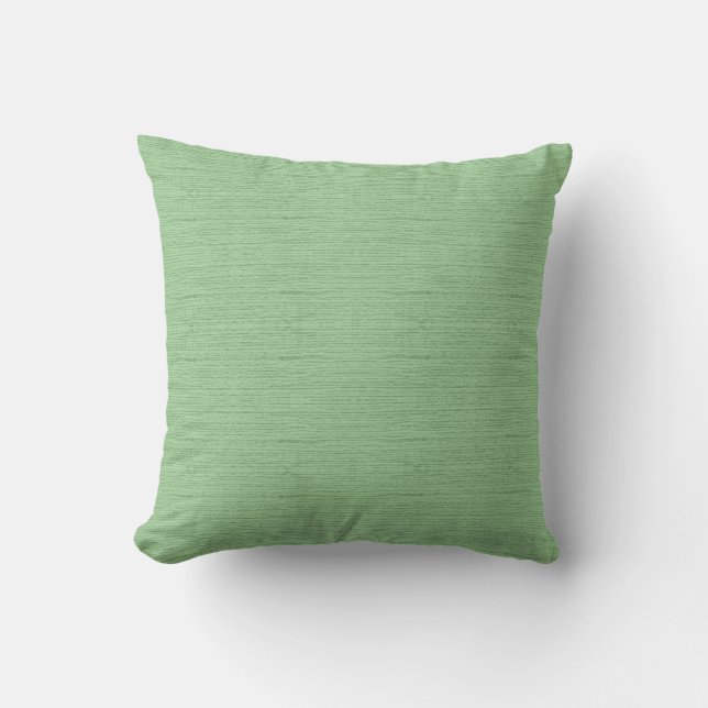 Sage Green  simple solid color natural faux linen Throw Pillow (Front)
