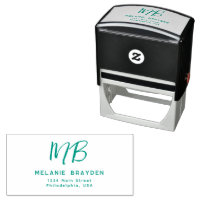 Sage Green Simple Two Monogram Name Return Address