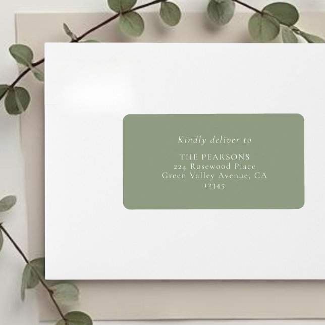 Sage Green | Simple Wedding Address Label (Creator Uploaded)
