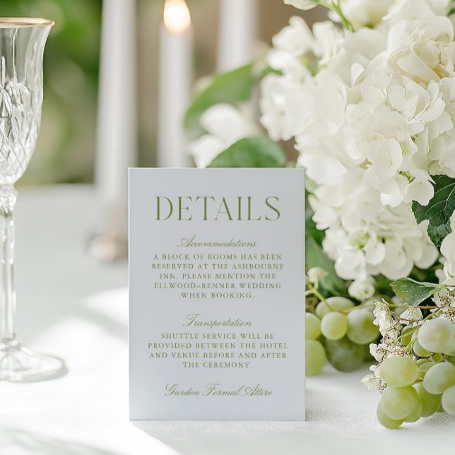 Sage Green & Sky Blue Wedding Details Enclosure Card (Sage Green & Sky Blue Wedding Details Enclosure Card)