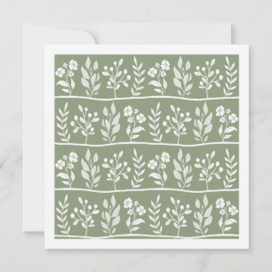 Sage Green Small Botanic Herbarium Garden Note Card