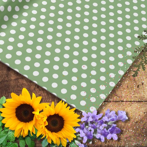 Sage Green Small Polka Dots Wrapping Paper