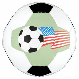 Sage Green Soccer Ball Design With American Flag
