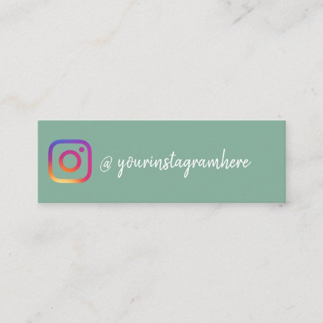 Sage Green Social Media Influencer Instagram Mini Business Card