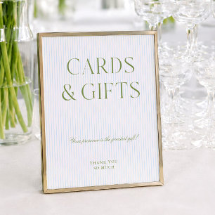Sage Green & Soft Blue Cards & Gifts Wedding Sign