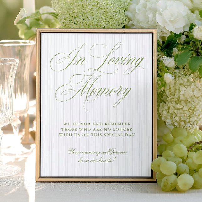 Sage Green & Soft Blue In Loving Memory Sign (Sage Green & Soft Blue In Loving Memory Sign)