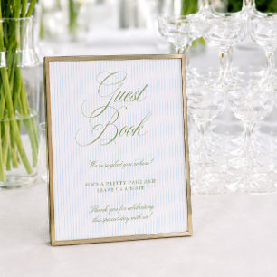 Sage Green & Soft Blue Wedding Guest Book Sign