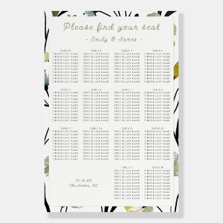 Sage Green & Soft Yellow Botanical Wedding Foam Board