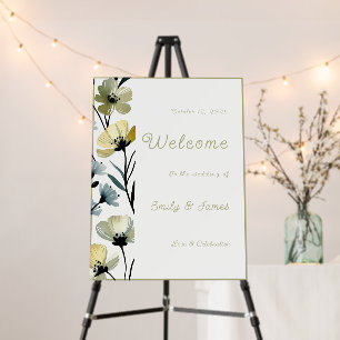 Sage Green & Soft Yellow Botanical Wedding Foam Board