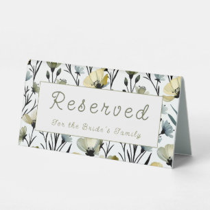 Sage Green & Soft Yellow Botanical Wedding Table Tent