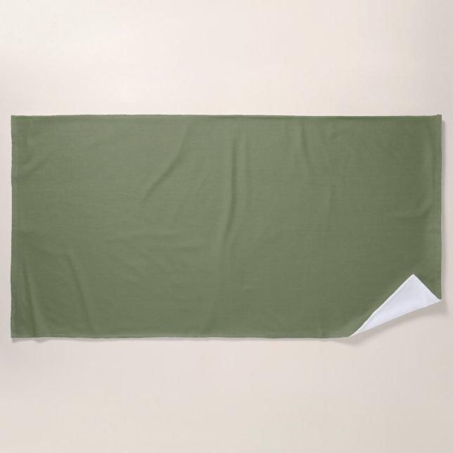 Sage Green Solid Color Beach Towel (Front)