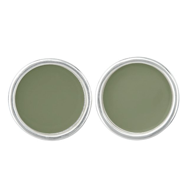 Sage Green Solid Color Cufflinks (Front)