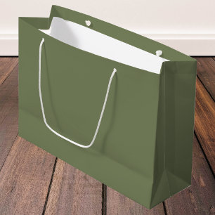 Sage Green Solid Color Large Gift Bag