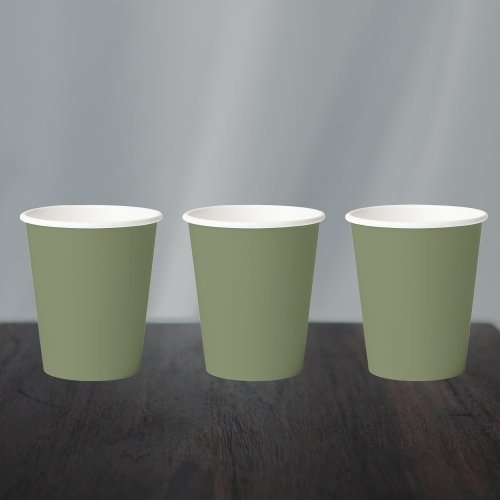 Sage Green Solid Color Paper Cups