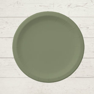 Sage Green Solid Color Paper Plates