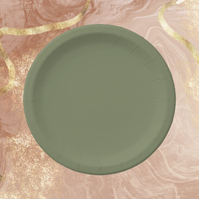 Sage Green Solid Color Paper Plates (Creator Uploaded)