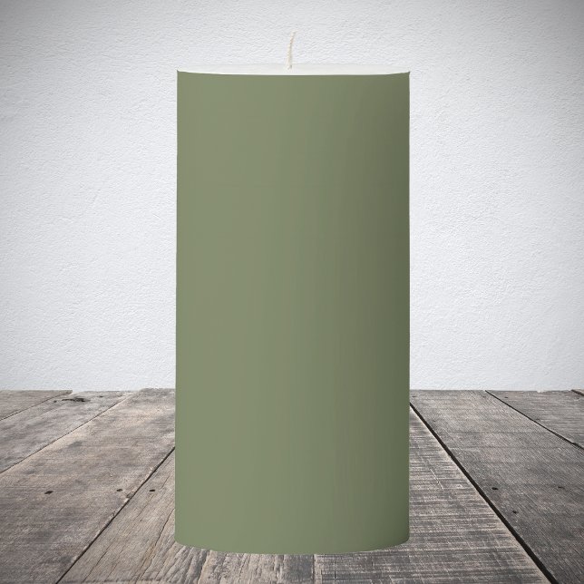 Sage Green Solid Color Pillar Candle (Creator Uploaded)