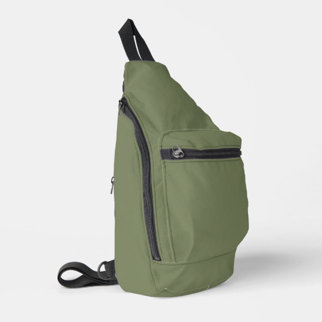 Sage Green Solid Color Sling Bag (Left Corner)