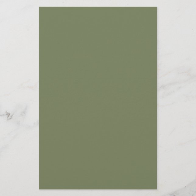 Sage Green Solid Color Stationery (Front)