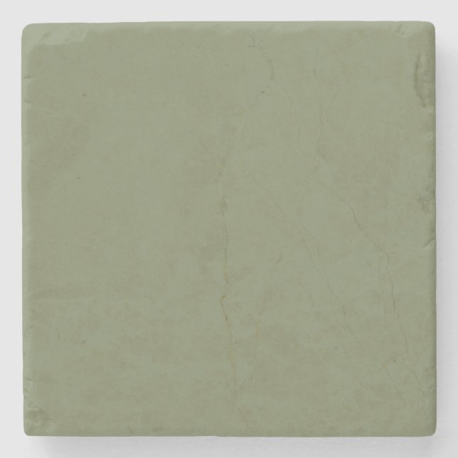Sage Green Solid Color Stone Coaster (Front)