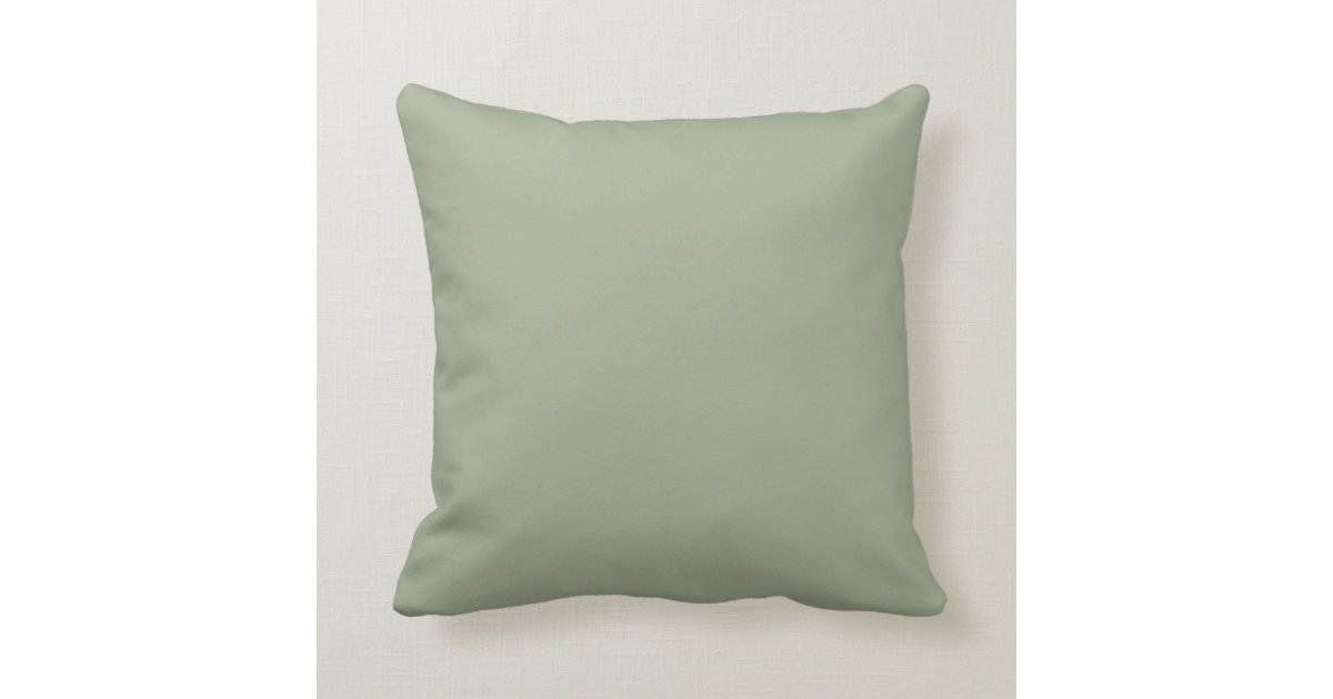 Sage Green Solid Color Throw Pillow