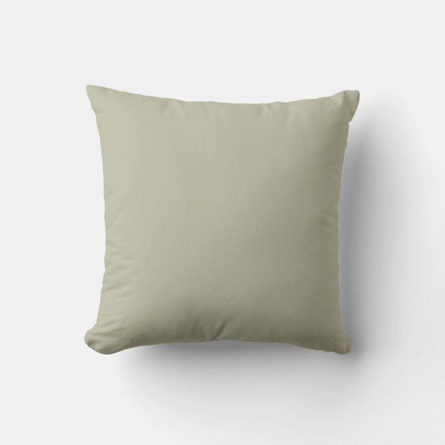 Sage Green Solid Color Throw Pillow (Front)