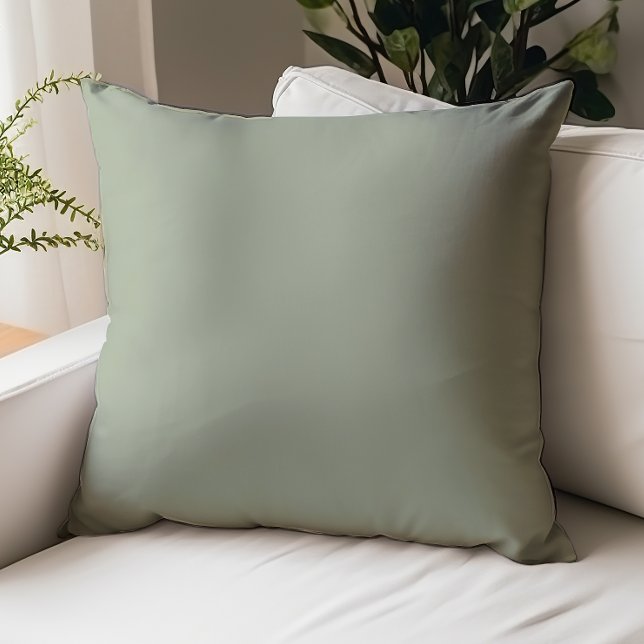 Sage Green Solid Color Throw Pillow (Creator Uploaded)