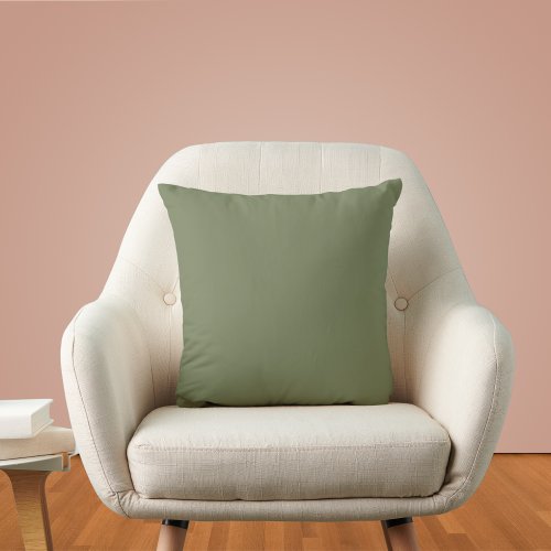 Sage Green Solid Color Throw Pillow