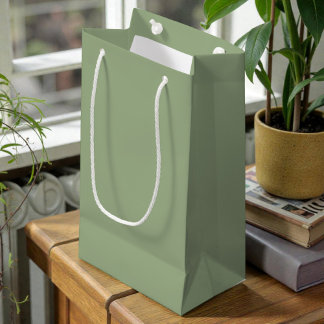 Sage Green Solid Color Trendy Simple Modern Small Gift Bag