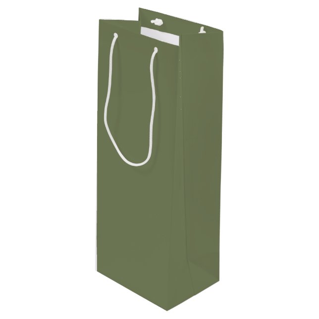 Sage Green Solid Color Wine Gift Bag (Front Angled)