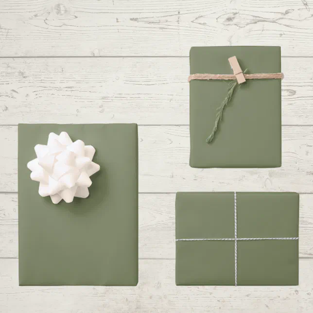 Sage Green Solid Color Wrapping Paper Sheets