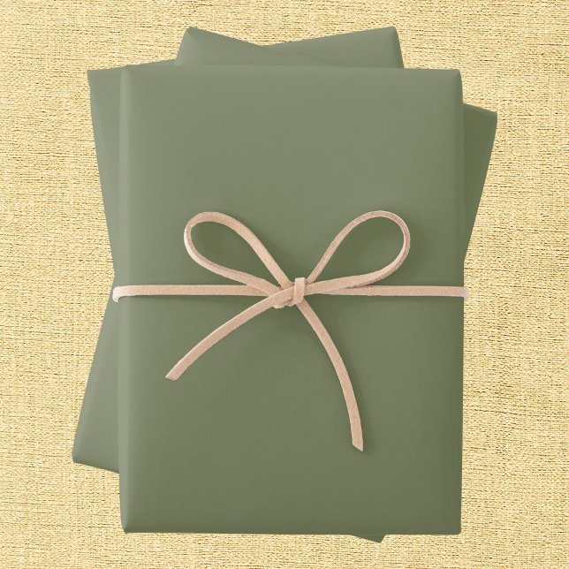 Sage Green Solid Color Wrapping Paper Sheets (Creator Uploaded)