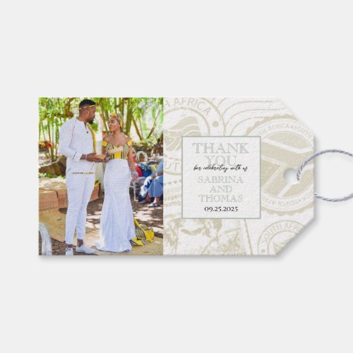 Sage Green South Africa Wedding Photo Gift Tags