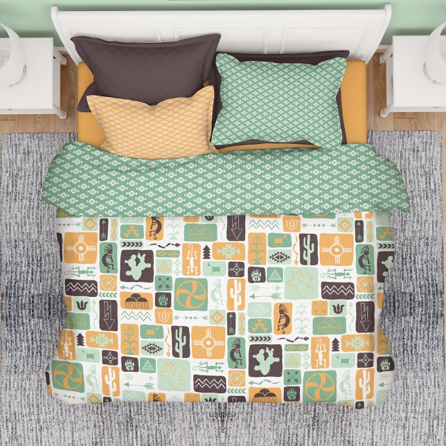 Sage Green Southwest Duvet Cover (Creator Uploaded)