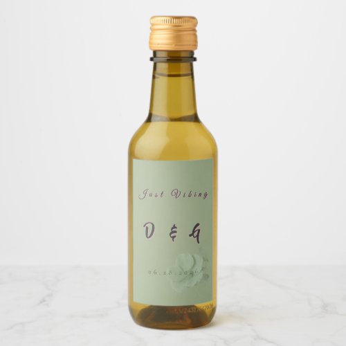 Sage Green Sparkling Wine Bottle Label