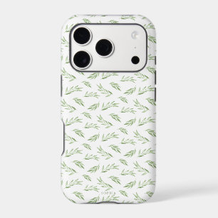 Sage Green Spring Leaves Personalized Name Iphone 18 Pro Case