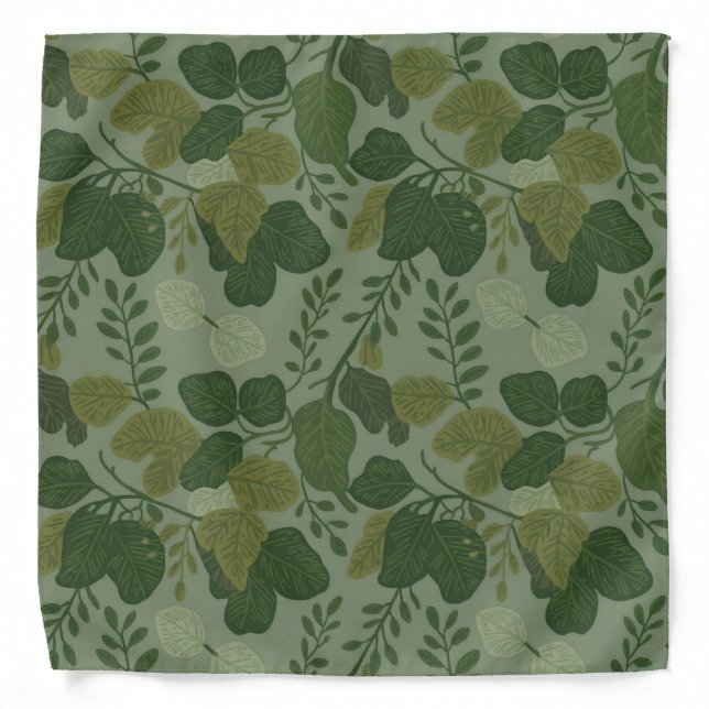Sage Green Square Camo Bandana (Front)