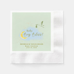 Sage Green Starlit Baby Boy Bliss Special Delivery Napkins