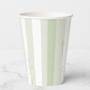 Sage Green Stripe & Daisy Easter Cups