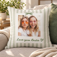 Sage Green Stripe Ribbon Photo Bestie