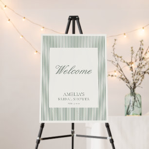 Sage Green Stripe Welcome Bridal Shower Sign