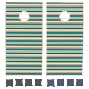Sage Green Striped Cornhole Set