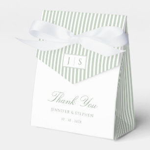 Sage Green Striped Wedding Favor Box