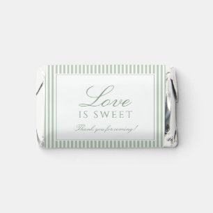 Sage Green Striped Wedding Hershey's Miniatures