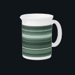 Sage green stripes beverage pitcher<br><div class="desc">Irregular stripes in different shades of dark green</div>