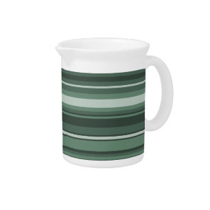 Sage green stripes beverage pitcher