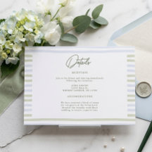Sage Green Stripes Bow Wedding