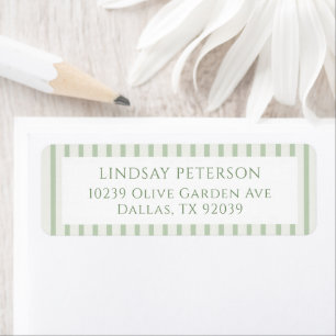 Sage Green Stripes Classic Wedding Label