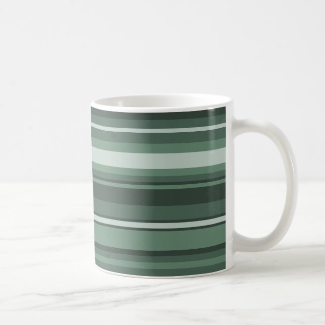 Sage green stripes coffee mug (Right)